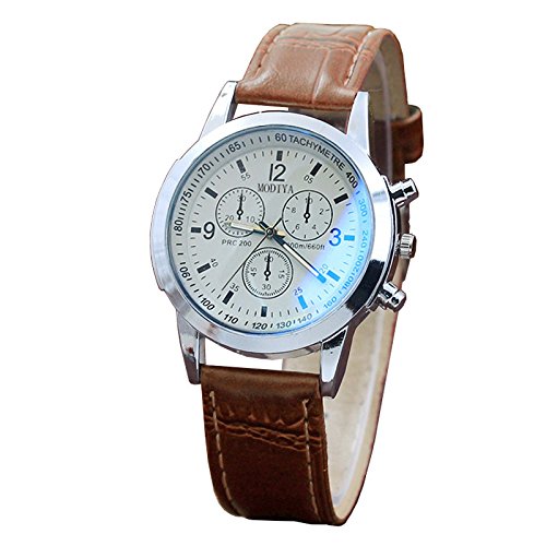 Hanxiulin Creative Watch Leisure Blue Light Glass Three Eye Strap Men's Watch Roman Scale Automatic Mechanical Automatic Watch von HANXIULIN