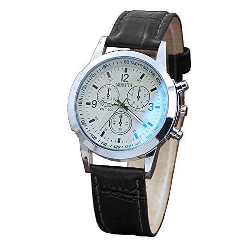 Hanxiulin Creative Watch Leisure Blue Light Glass Three Eye Strap Men's Watch Roman Scale Automatic Mechanical Automatic Watch von HANXIULIN