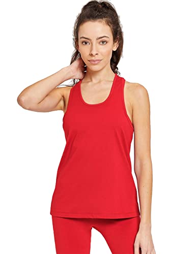 Damen Racerback Weste Trainieren Tanktops Fitness Unterhemd Sportlich Ärmellos Fitnessstudio Yoga-Oberteile Rot L von Hanyomo