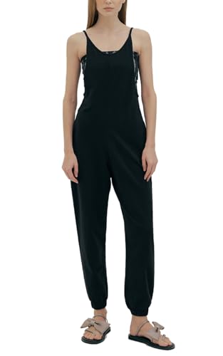 Hanyomo Damen Ärmellos Jumpsuits Spaghettiträger Harems Baggy Onesies Trendy Lange Hosen Overalls Spielanzüge Mit Taschen Schwarz S von Hanyomo