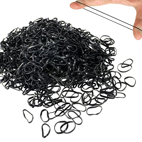 Hanyousheng Mini Haargummis, 1100 Stück Kleine Haargummis, Mini Elastische Haarbänder Gummibänder, Haargummis Mädchen Klein für Kinder Haar Zöpfen Hochzeitsfrisur, Kleine Dreadlocks, Schwarz von Hanyousheng