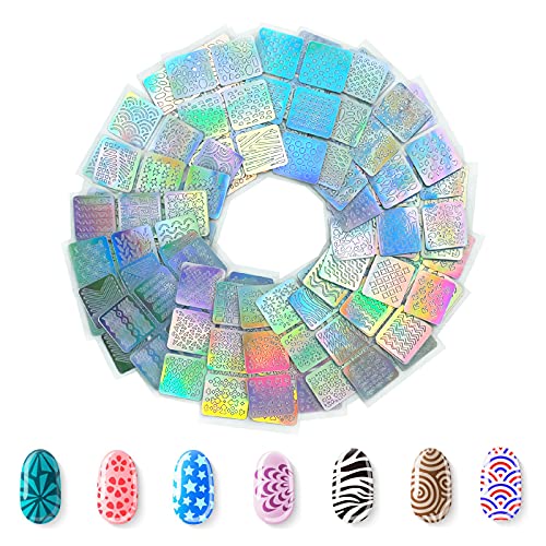 Hanyousheng Nagel Vinyl Schablonen Aufkleber Set, Nagelaufkleber, Nagelsticker, DIY Nageldesign Maniküre Werkzeug ,24 Blatt, 144 Designs von Hanyousheng