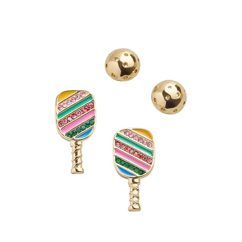 1 Paar Zirkon Pickleball Ohrstecker Rugby Basketball Fußball Golf Surfbrett Anhänger Sport Serie Ohrstecker für Frauen von Hao Wu Xuan