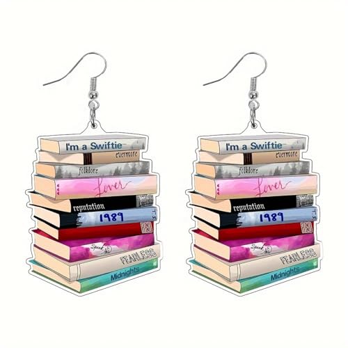 1Paar 1989 Promi-Alben Bücher Ohrringe für Frauen Mädchen Liebhaber Furchtlos Super Beliebte Sänger Party Dekoration Ohrringe von Hao Wu Xuan