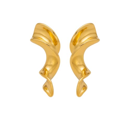 2025 Sommer Boho Klassische Schraube Ohrringe INS Vergoldete hypoallergene Edelstahl Theater Requisiten Schmuck von Hao Wu Xuan