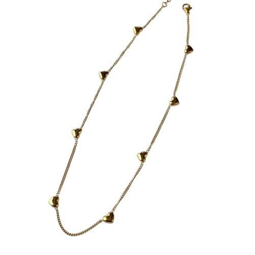 2025 Sommer Liebe Anhänger Halskette für Mädchen Vergoldet Edelstahl Super Glanz Süßer Täglicher Schmuck von Hao Wu Xuan