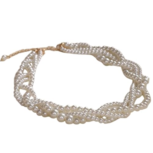2025 Trendy Korean-Chic Twisted Pearl Geometric-Pearl Hybrid Choker Halskette Brauthochzeit Statement Schmuck für Frauen von Hao Wu Xuan