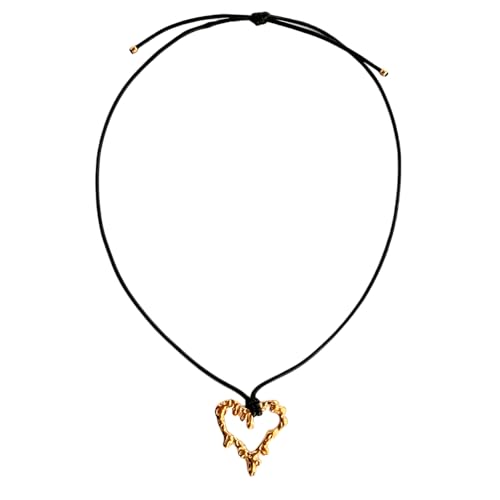 2025 Vergoldet Anlaufen Frei Edelstahl Vintage Lava Liebe Schwarz Leder Halskette Ohrringe Luxus Schmuck von Hao Wu Xuan