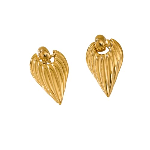 2025 Vergoldete Gothic Super Glanz Flügel Herz Ohrringe Hypoallergener Edelstahl Luxus Schmuck Für Frauen von Hao Wu Xuan