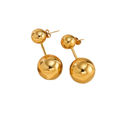2025 Vergoldete Kugel Tropfen Ohrringe Hypoallergene Edelstahl OOTD Dame Schmuck Einzigartiges Geschenk von Hao Wu Xuan