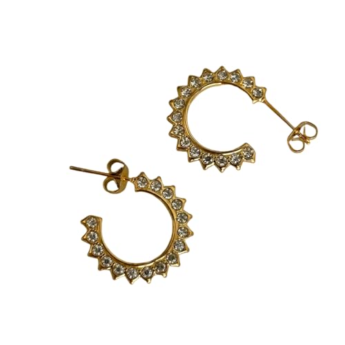 2025 Vergoldete Vintage 5a Zirkon Iced Out Sonnenblume Ohrringe Einzigartiges hypoallergenes Edelstahl Schmuck Geschenk von Hao Wu Xuan