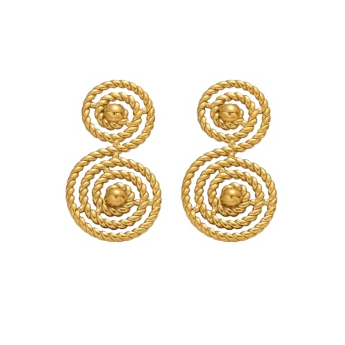 2025 Vergoldete Vintage-Webart Wirbel Kreis Design Ohrringe Hypoallergene Edelstahl Schmuck Frauen 2025 Vergoldete Vintage-Webart Wirbel Kreis Design Ohrringe Hypoallergene Edelstahl Schmuck Frauen von Hao Wu Xuan