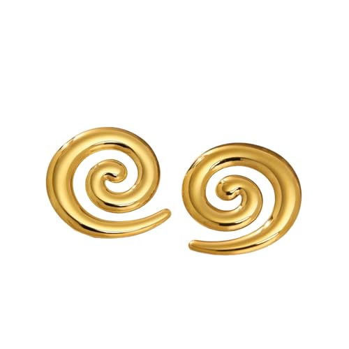 2025 Vintage Polierter Super Glanz Vortex Wirbel Ohrringe Ins Trendige Pvd Vergoldete Edelstahl Täglicher Schmuck von Hao Wu Xuan