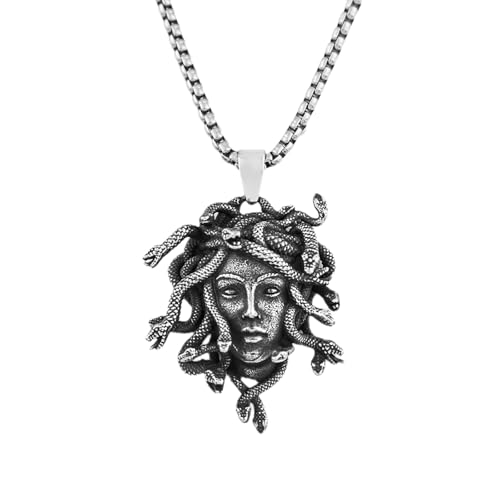 Anker Kubanische Kette Gothic Punk Synthese Medusa Anhänger Halskette Für Männer Frauen Vintage Schlange Tier Halsketten Biker Schmuck Geschenk Entwicklung Kette von Hao Wu Xuan