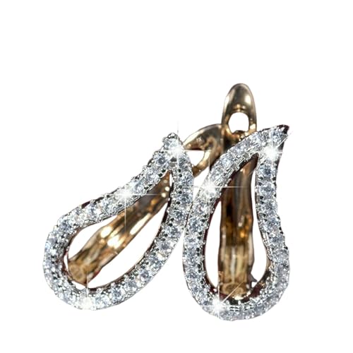 Ausgefallene blattförmige Ohrringe für Frauen zweifarbiges Design Luxus kubische Brauthochzeitsohrringe 2024 Chic Schmuck von Hao Wu Xuan