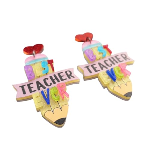 Beste Lehrer aller Zeiten Ohrringe Lehrertag Abschlussfeier Saison Eröffnung Bleistift Englisch Alphabet Accessoires Damen Ohrring Beste Lehrer aller Zeiten Ohrringe Lehrertag Abschlussfeier Saison Eröffnung Bleistift Englisch Alphabet Accessoires Damen Ohrring von Hao Wu Xuan