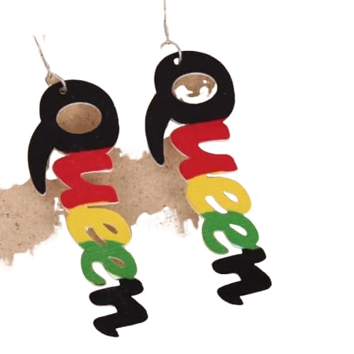 Black Africa Holz Ohrringe für Frauen Hollow Out Queen Mehrschichtiger übertriebener Schmuck Vintage Party von Hao Wu Xuan