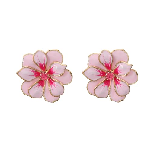 Blume Emaille Post Ohrringe Für Frauen Mehrfarbig Zwei Schicht Blütenblatt Modeschmuck Klassisch Elegant Party Accessoires 4 von Hao Wu Xuan
