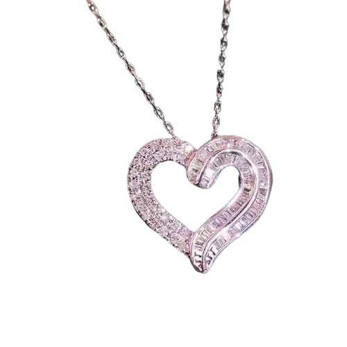 Brillante Halskette mit hohlem Herzanhänger für Frauen mit glänzendem kubischem exquisitem Hochzeitsschmuck Chic Accessoires von Hao Wu Xuan