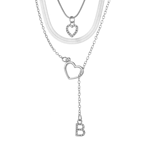 Buchstabe Herz Halskette Mehrschichtige Kristall Statement Choker Halsketten für Frauen Damen Naszyjnik Schmuck Sets von Hao Wu Xuan