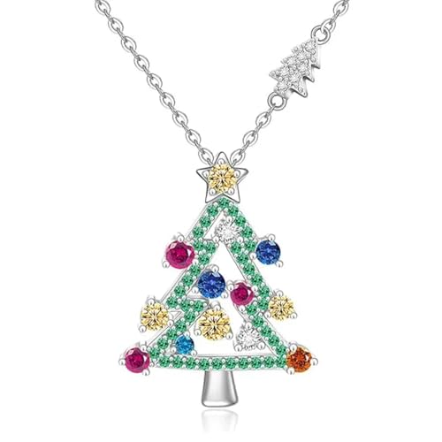 Bunte Baum Design Anhänger Halskette für Frauen Exquisites Geburtstagsgeschenk Luxus Silber Farbe Trendiger Schmuck von Hao Wu Xuan