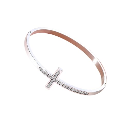 Charm Frauen Manschette Armreifen Kreuz Kristall Armbänder Für Mädchen Schwester Frau Freundschaft Schmuck von Hao Wu Xuan