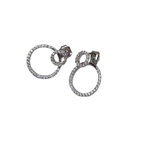 Delie Micro Zirkon Vorder- und Rückseite Strass Kreis Ohrstecker für Frauen 2025 Schmuck Party Geschenke von Hao Wu Xuan