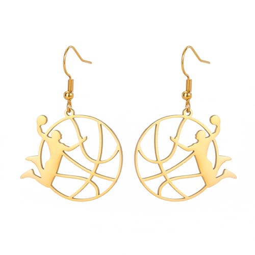 Dunk Action Basketball Anhänger Ohrringe Für Frauen Mädchen Hoops Edelstahl Sport Ohrringe Charm Schmuck Geschenk von Hao Wu Xuan
