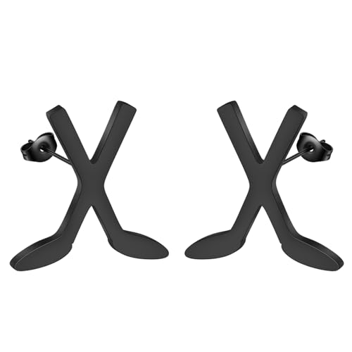 Edelstahl Eishockeyschläger Ohrstecker für Frauen Männer Mode Charms Geschenk Paare Casual Sport Party Club Schmuck von Hao Wu Xuan
