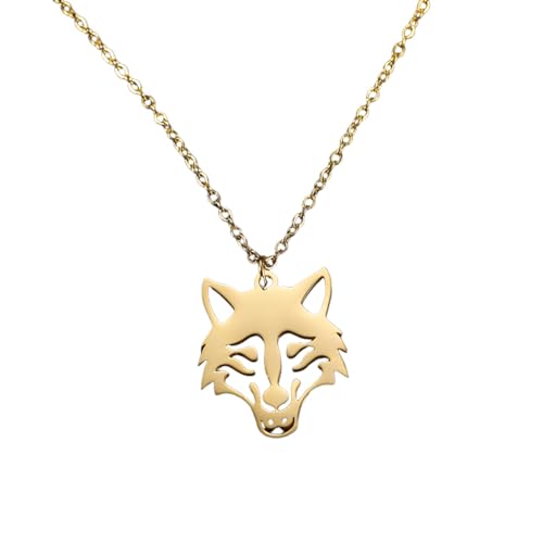 Edelstahl Halskette für Frauen Mann Wolf Kopf Choker Anhänger Halskette Engagement Schmuck Geschenk Edelstahl Halskette für Frauen Mann Wolf Kopf Choker Anhänger Halskette Engagement Schmuck Geschenk von Hao Wu Xuan