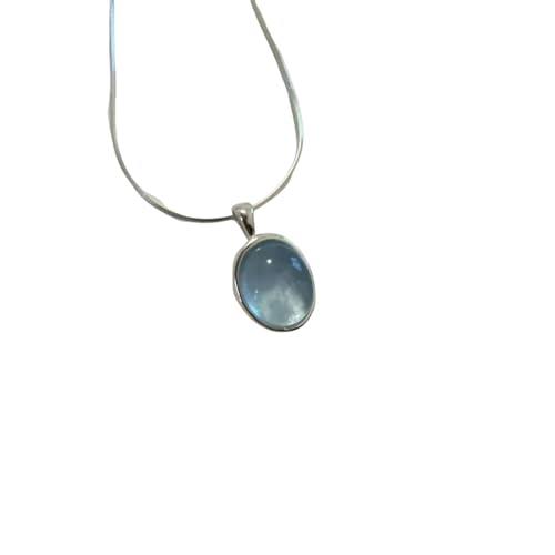 Einfache Retro Oval Anhänger Halskette für Frauen Mädchen Luxus Schlangenkette Halskette Temperament Schmuck Geschenke von Hao Wu Xuan