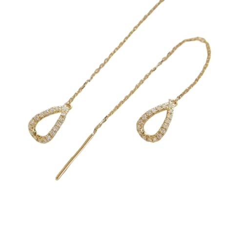 Einfache dünne Kette Quaste Ohrringe für Frauen Strass Wassertropfen Blume Piercing Lange Linie Ohrring Mini Ohr Zubehör Schmuck von Hao Wu Xuan