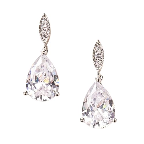 Einfache stilvolle Kristallbirne CZ Ohrringe für Frauen Temperament Damenohrzubehör Modeschmuck von Hao Wu Xuan