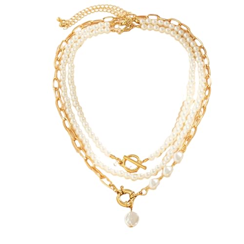 Elegante Perle Mehrschichtige Halskette Minimalismus Perlen Gold Farbe Choker Halskette Für Mädchen Schmuck Trend Urlaub Hochzeit Geschenke von Hao Wu Xuan