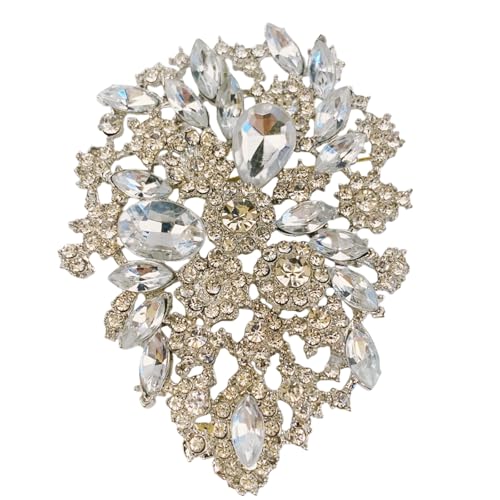 Exquisite Gelb Schwarz Weiß Kristall Strass Blume Brosche Pin für Frauen Trend Bankett Zubehör Mantel Brosche von Hao Wu Xuan