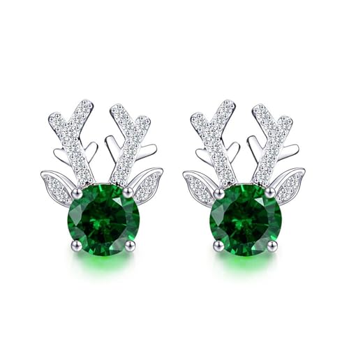 Exquisite grüne Ohrstecker für Frauen Niedliche Alter Form Silberfarbe Luxus Trendige weibliche Zirkon Schmuck von Hao Wu Xuan
