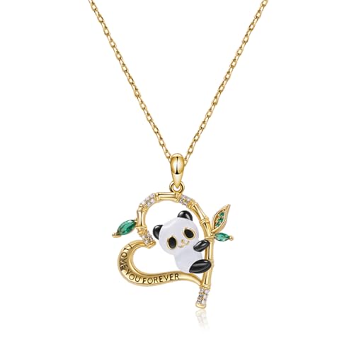 Exquisite herzförmige Panda Anhänger Halskette für Frauen Mode Dame Party Schmuck Kreative Accessoires Niedliche Mädchen Geburtstagsgeschenke von Hao Wu Xuan