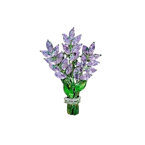 Exquisite lila Lavendel Brosche Damen Broschen Kristall Strass Blumenstrauß Anstecknadeln Kleidung Mantel Luxus Schmuck Mädchen Geschenk von Hao Wu Xuan
