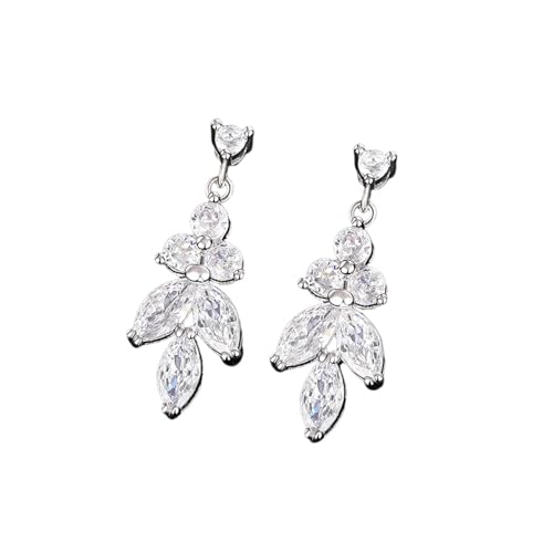Funkelnde CZ Ohrhänger für Frauen Silberfarbe/Goldfarbe Luxus Braut Hochzeit Ohrringe Party Modeschmuck von Hao Wu Xuan