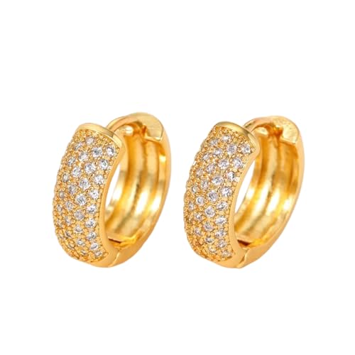 Funkelnde goldfarbene Ohrkreis-Ohrringe für Frauen Mode Vielseitige Creolen Tägliche Kleidung Hochzeit Braut Trend Schmuck von Hao Wu Xuan