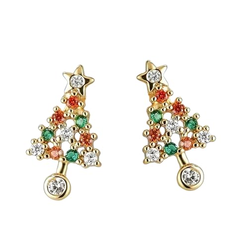 Glänzende Baum Ohrstecker für Frauen Bunte schillernde kubische Ohrschmuck Chic Welcome Party Schmuck von Hao Wu Xuan