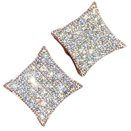 Glänzende Silberfarbe Ohrstecker Dame Stilvoller Schmuck Brillante Kubische Ohrringe Zubehör für die Verlobungszeremonie von Hao Wu Xuan