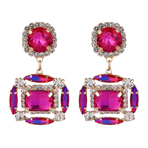 Glas Statement baumeln Post Ohrringe für Frauen Mehrfarbig Modeschmuck Party Accessoires Tägliche Kleidung Stile Geschenke 523 von Hao Wu Xuan