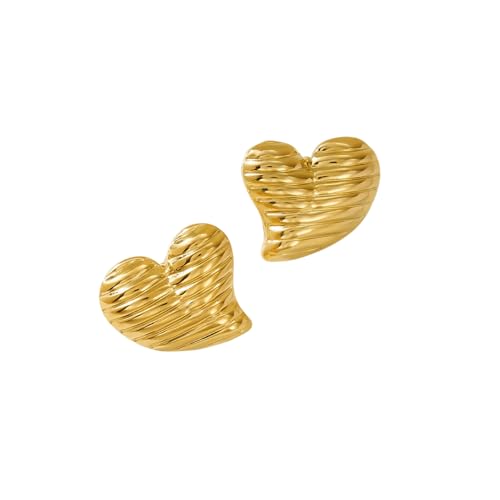Gold Farbe Textur Herz Ohrstecker Ohrring für Frauen Edelstahl Trend Schmuck Geometrische Schmetterling Ohr Dekoration Geschenk von Hao Wu Xuan