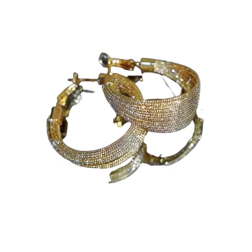 Goldene Farbe übertriebene geometrische große Ohrringe für Frauen Einfache Persönlichkeit Ohrringe Hochzeitsschmuck Geburtstagsgeschenk von Hao Wu Xuan