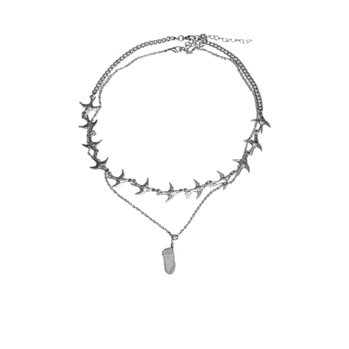 Goth Vogel Weiß Kristall Halskette Halskette Gothic Cool Stuff Männer Frauen Charme Statement Halskette von Hao Wu Xuan