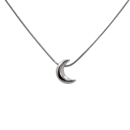 Halskette Frauen Edelstahl Mond Anhänger Halsketten Kette für Mädchen Colar Feminino von Hao Wu Xuan