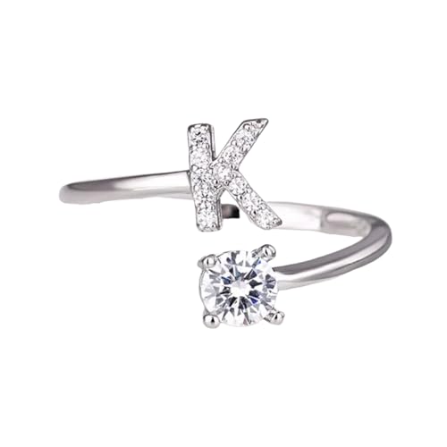 Hao Wu Xuan 26 Englisch Buchstabe Offene Finger Ringe A-Z Initialen Name Alphabet Weiblich Kreativ Ring Mode Hochzeit Party Schmuck Geschenke von Hao Wu Xuan