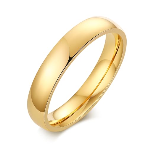 Hao Wu Xuan 4mm einfacher Edelstahl Ehering für Frauen Männer vergoldete Verlobung Ehering Paar Schmuck Größen 6 7 8 9 10 11 12 Hao Wu Xuan 4mm einfacher Edelstahl Ehering für Frauen Männer vergoldete Verlobung Ehering Paar Schmuck Größen 6 7 8 9 10 11 12 von Hao Wu Xuan