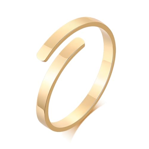 Hao Wu Xuan Benutzerdefinierte Gravur Versprechen Ring für Frauen Edelstahl Winzig offen zwei Namen Initiale Personalisiert Ring 2mm dünne Geschenke von Hao Wu Xuan